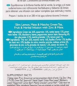Ahmad Tea Green Tea Lemon Mate & Matcha Slim Natural Benefits Teabags 20 Teabags Pack of 1