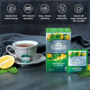 Ahmad Tea Peppermint & Lemon Tea 20 Bags 30g