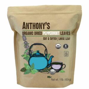 Anthony's Organic Peppermint Leaves 1 lb Gluten Free Non GMO Cut & Sifted