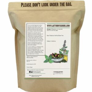 Anthony's Organic Peppermint Leaves 1 lb Gluten Free Non GMO Cut & Sifted