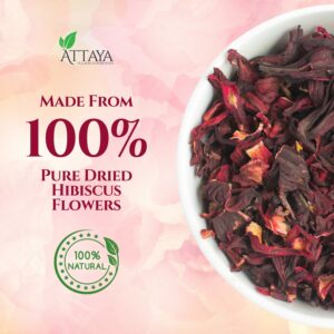 Attaya Natural Loose Hibiscus Flowers Cut & Sifted 16oz 100% Pure Dried Caffeine Free