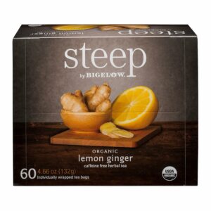 Bigelow Organic Steep Lemon Ginger Tea 60 Teabags
