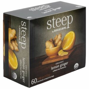 Bigelow Organic Steep Lemon Ginger Tea 60 Teabags