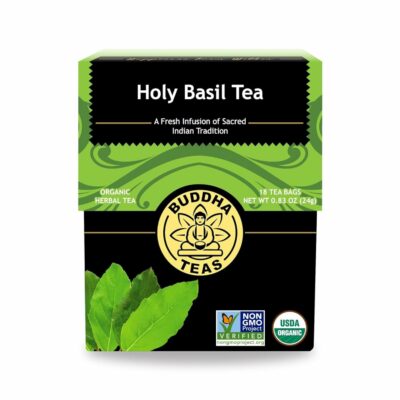 Buddha Teas Holy Basil Organic Herbal Tea Caffeine Free 100% Kosher & Non-GMO 18 Tea Bags Pack of 1