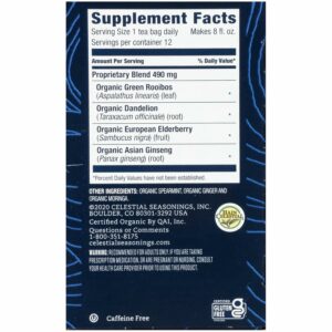 Celestial Seasonings TeaWell Herbal Tea Organic Ginger Mint 12 Teabags