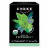 Choice Organic Peppermint Tea 1 Pack Caffeine Free 16 Organic Herbal Tea Bags