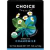 Choice Organics Organic Chamomile Tea 1 Pack Compostable Caffeine Free 16 Organic Herbal Tea Bags