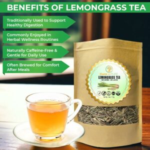 Cure wid Pure Organic Dried Lemongrass Cut & Sifted 4oz in a Resealable Bag