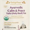 DelighTeas Tulsi Holy Basil Tea Eco Conscious 30 Pyramid Tea Bags Caffeine Free