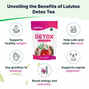 Detox Tea Healthy for Detox Cleanse Weight and Digestive Health Women & Men Peach Flavor 28 Servings