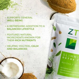 Dr. Zisman ZT Slimming Matcha Coconut Herbal Tea Blend with Senna Leaf 28 Tea Bags