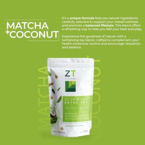 Dr. Zisman ZT Slimming Matcha Coconut Herbal Tea Blend with Senna Leaf 28 Tea Bags