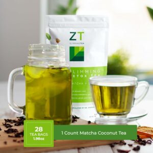 Dr. Zisman ZT Slimming Matcha Coconut Herbal Tea Blend with Senna Leaf 28 Tea Bags