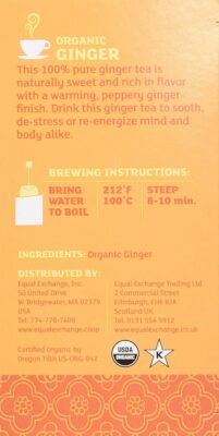 Equal Exchange Organic Caffeine Free Ginger Tea 20 Teabags