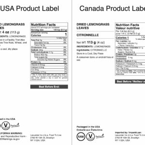 Food to Live Dried Lemongrass Leaves 4 Ounces Cut Lemon Grass Herb Perfect for Herbal Tea