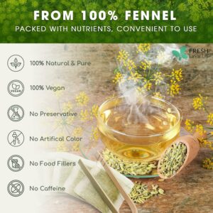 FreshDrinkUS Premium 75 Fennel Seed Tea Bags 100% Natural & Pure No Sugar No Caffeine
