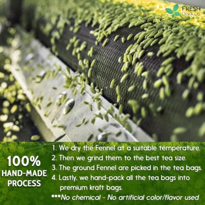 FreshDrinkUS Premium 75 Fennel Seed Tea Bags 100% Natural & Pure No Sugar No Caffeine