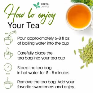 FreshDrinkUS Premium 75 Fennel Seed Tea Bags 100% Natural & Pure No Sugar No Caffeine
