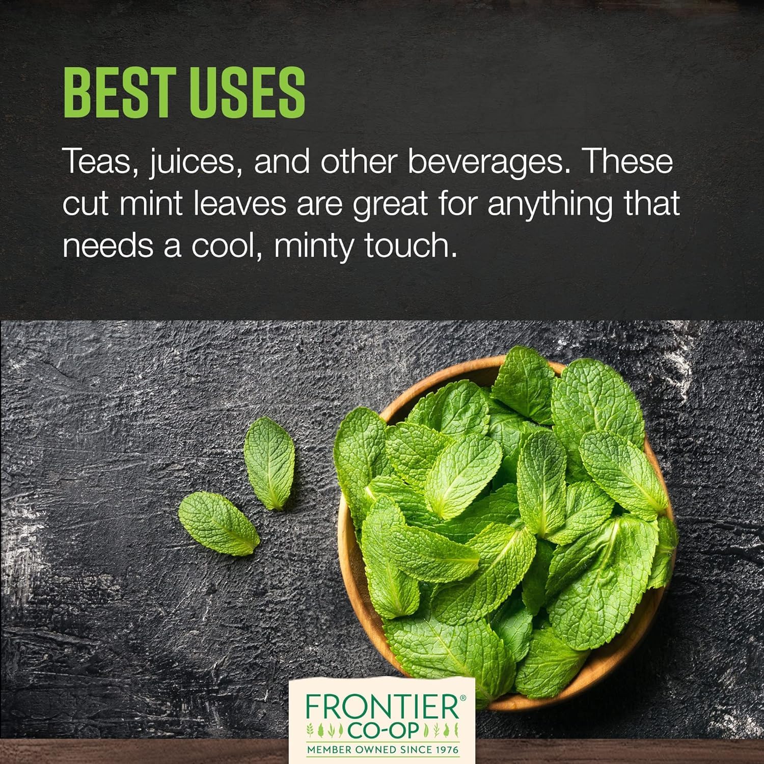 Frontier Co-op Bulk Peppermint Leaf 1 Pound Cut Sifted Peppermint For Tea & Cooking Cool Refreshing Scent