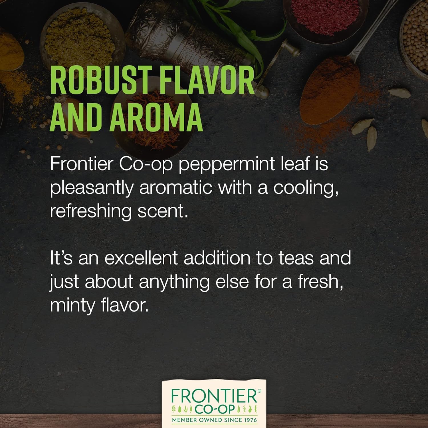 Frontier Co-op Bulk Peppermint Leaf 1 Pound Cut Sifted Peppermint For Tea & Cooking Cool Refreshing Scent