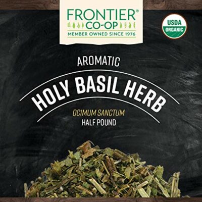 Frontier Co-op Organic Tulsi Holy Basil Herb, 8oz Bulk Bag Perfect for Cooking and Herbal Uses
