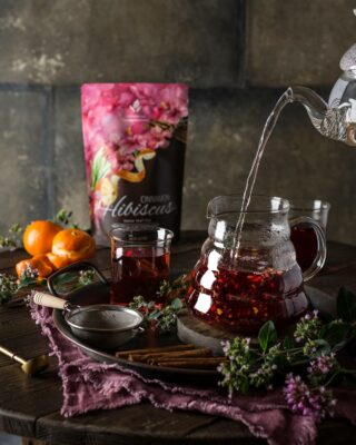 Gardenika Organic Cinnamon Hibiscus Loose Leaf Tea Natural & Antioxidant Rich Caffeine Free 55+ Cups