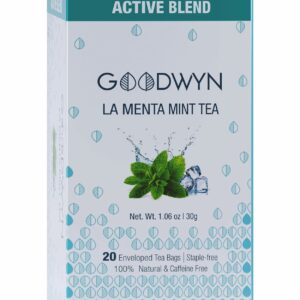Goodwyn Peppermint Tea 20 Herbal Tea Bags Caffeine Free Peppermint Flavor with Real mint Leaves