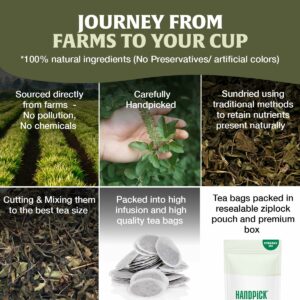 HANDPICK Original Tulsi Tea 100 count Holy Basil Calming and Stress Relief Tea Caffeine Free Herbal Tea