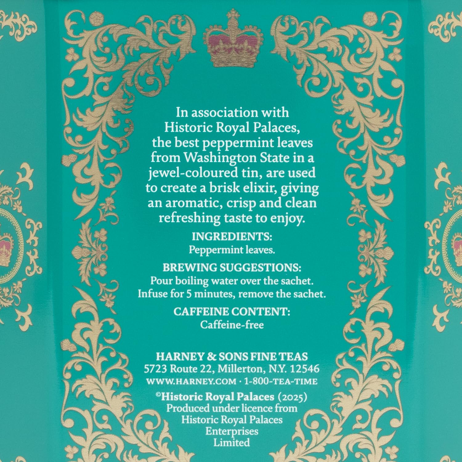 Harney & Sons Peppermint Herbal Tea in Sachets, Caffeine-Free Herbal, 30 Sachets