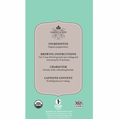 Harney & Sons Premium Organic Herbal Tea Peppermint 20 Count