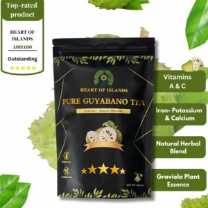 Heart of Islands KOSHER & HALAL Certified Soursop Tea Bags Caffeine Free 15 Count Pack of 1