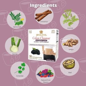 Hyleys Colon Cleanse Tea Blackberry Flavor 50 Tea Bags