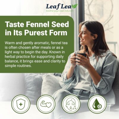 LeafLea 40 Fennel Tea Bags 100% Natural & Pure Fennel Seed Tea Caffeine Free