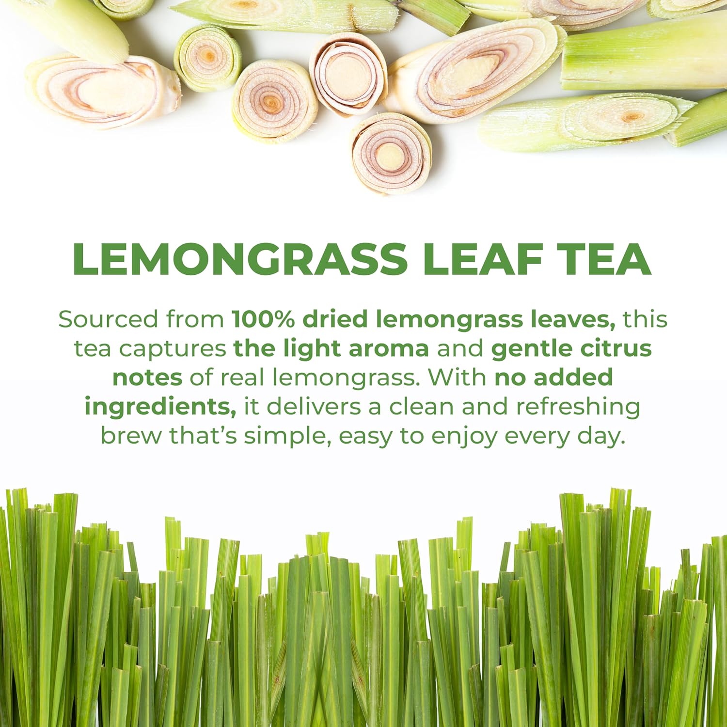 LeafLea 80 Premium Lemongrass Tea Bags Natural Herbal Lemongrass Leaves Caffeine Free