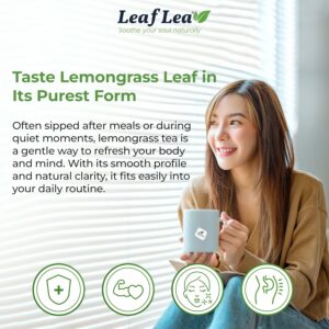LeafLea 80 Premium Lemongrass Tea Bags Natural Herbal Lemongrass Leaves Caffeine Free