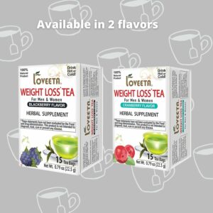 Loveeta Wellness Weight Loss Tea Blackberry 15 Tea Bags Sugar Free & 100% Natural