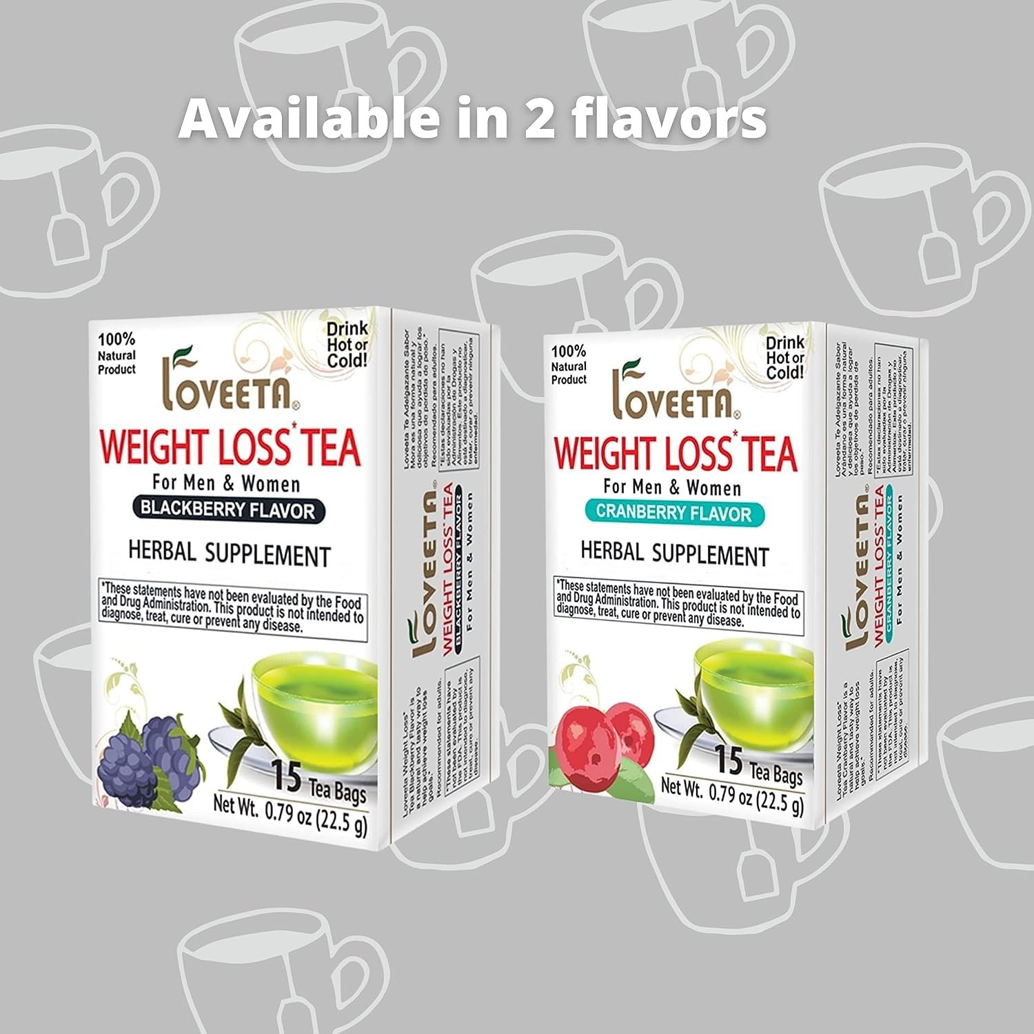 Loveeta Wellness Weight Loss Tea Blackberry 15 Tea Bags Sugar Free & 100% Natural