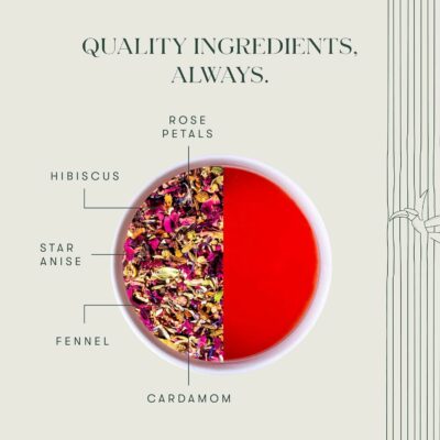 Luxmi Estates African Rose Organic Hibiscus Rose Tea Loose Leaf 50g 25 Cups
