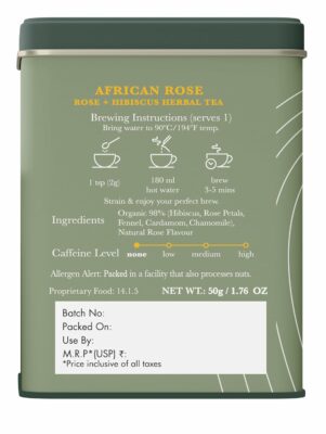 Luxmi Estates African Rose Organic Hibiscus Rose Tea Loose Leaf 50g 25 Cups