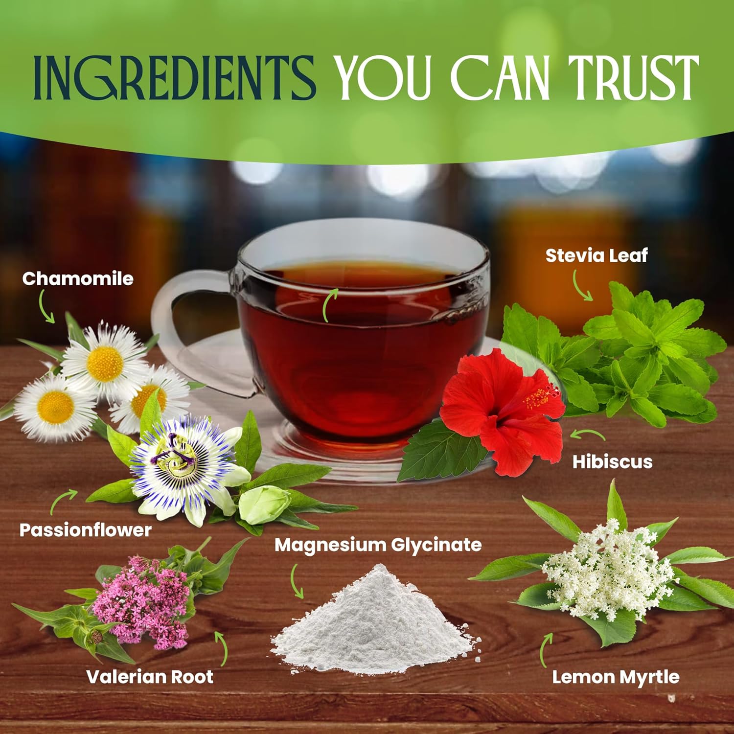 MagniTea Herbal Sleep Muscle Relaxation Tea Bedtime Solution Blend Stress Relief Melatonin Free