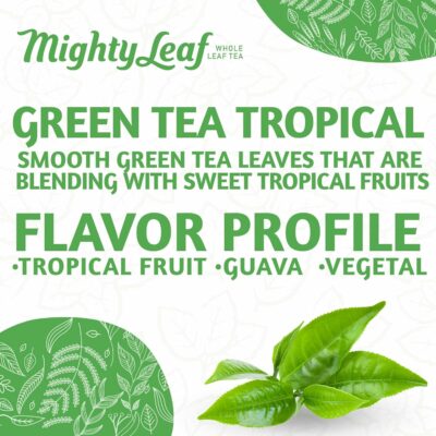Mighty Leaf Green Tea Tropical 100 Count Foil Wrapped Tea Pouches