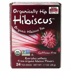 NOW Foods Organically Hip Hibiscus 24 tea bags Pack of 2