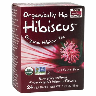 NOW Foods Organically Hip Hibiscus 24 tea bags Pack of 2