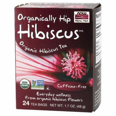 NOW Foods Organically Hip Hibiscus 24 tea bags Pack of 2