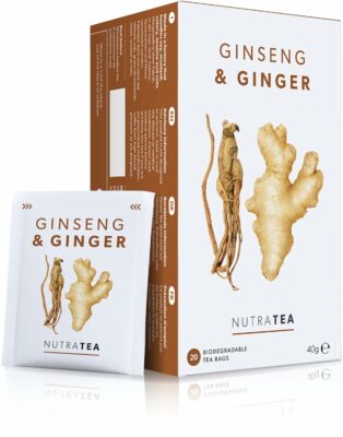 Nutra Tea Ginger & Ginseng Tea 20 Tea Bags Herbal Tea