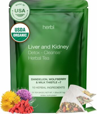 Organic Dandelion Wolfberry Tea Kidney and Liver Detox TeaOrganic Liver Kidney Cleanse & Detox with Dandelion