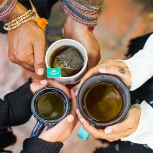 Organic India Tulsi Peppermint Herbal Tea Holy Basil, Stress Relieving & Refreshing Caffeine Free 18 Bags 1 Pack