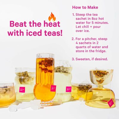 Pink Stork Organic Slim Tea Dandelion Root Green Tea Ginger and Hibiscus for Detox Bloating Relief 15 Sachets