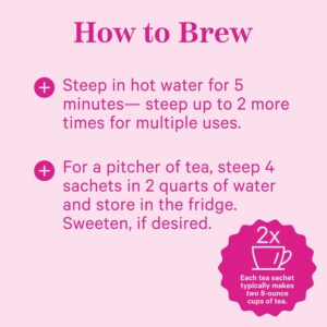 Pink Stork Organic Slim Tea Dandelion Root Green Tea Ginger and Hibiscus for Detox Bloating Relief 15 Sachets