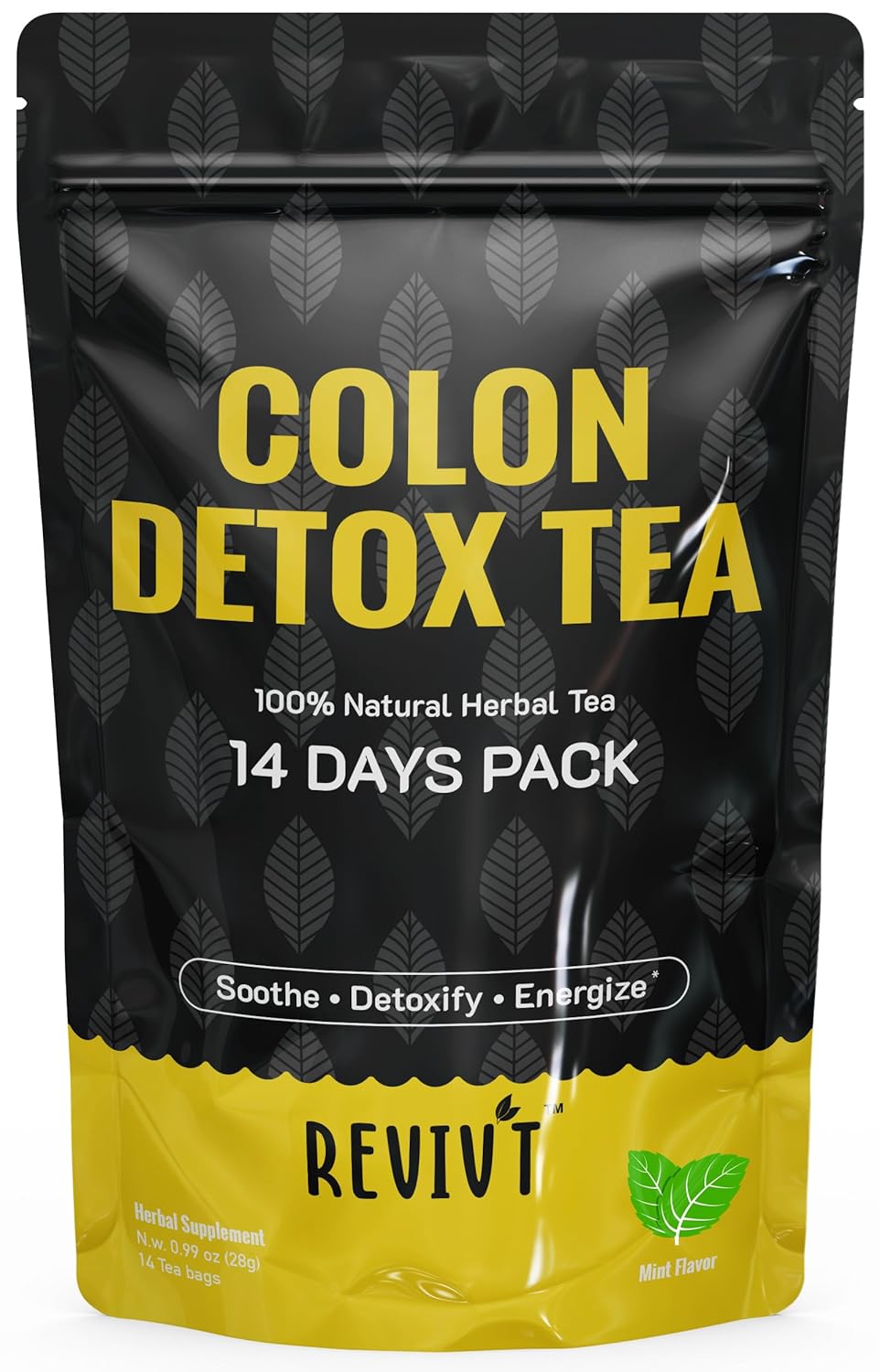REVIVT Colon Detox Tea All Natural Colon Cleanse Tea with Senna 14 Day Supply